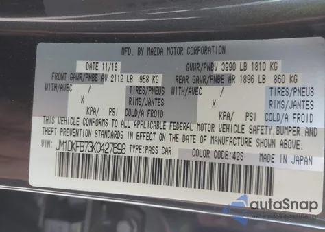 2019 Mazda Cx-3 Sport from USA, damaged, VIN JM1DKFB73K0427698